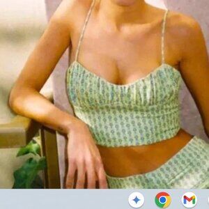 Zara Printed Bustier Corset‎ Style Crop Top Size Xlarge